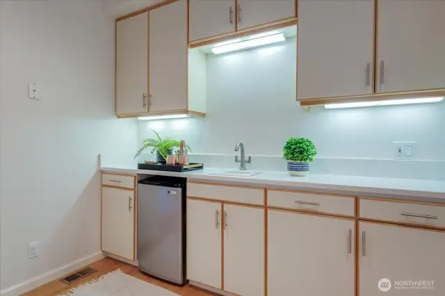 Wet bar in bonus room.