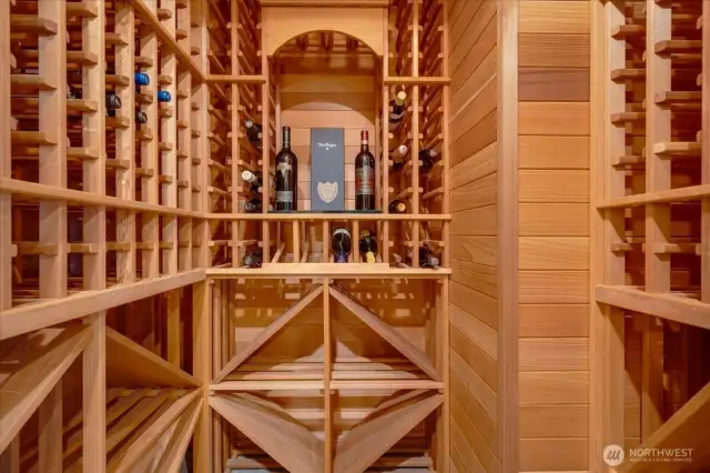 Temperature controlled 700+- bottle wine room.