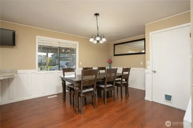 Large dining room off kitchen