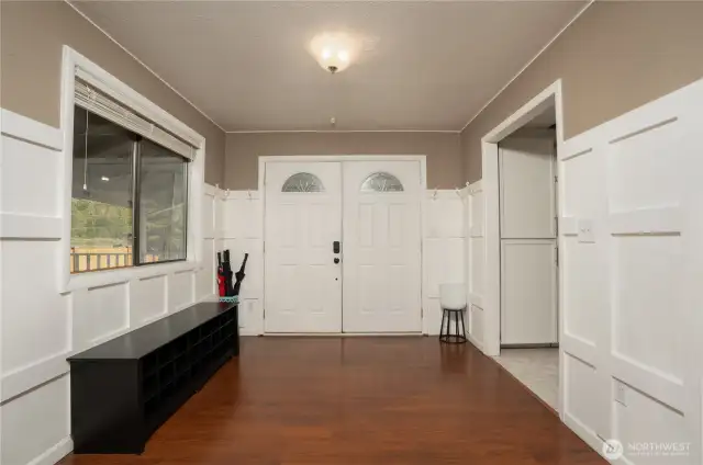Double door entrance into home