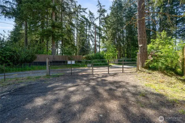 Back gate for large vehicle access.