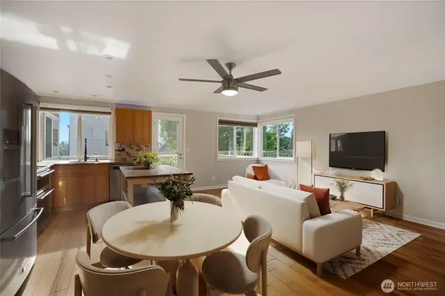 Light and airy open concept floor plan. Newly painted. Plenty of natural light throughout