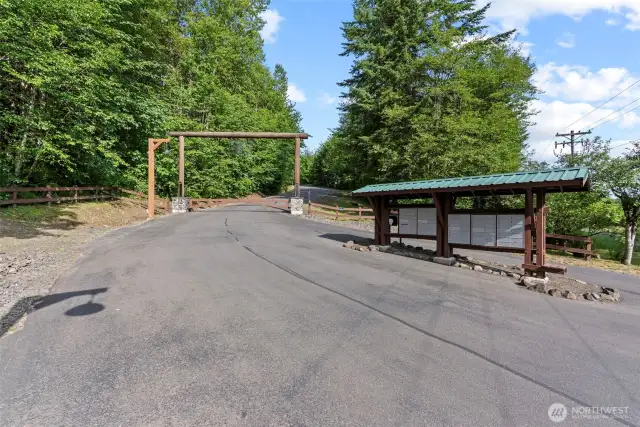 Gated community entrance.