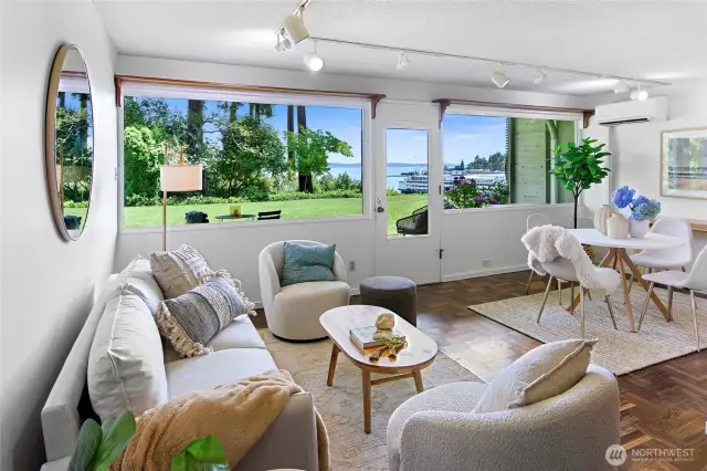 This is the view that greets you as you enter this bright home