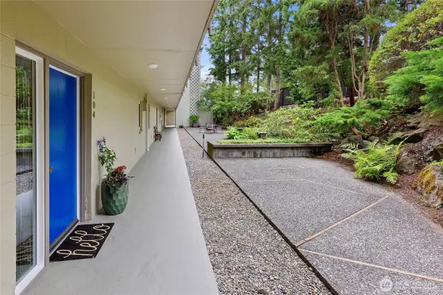 Gardens and common area at front of this condominium