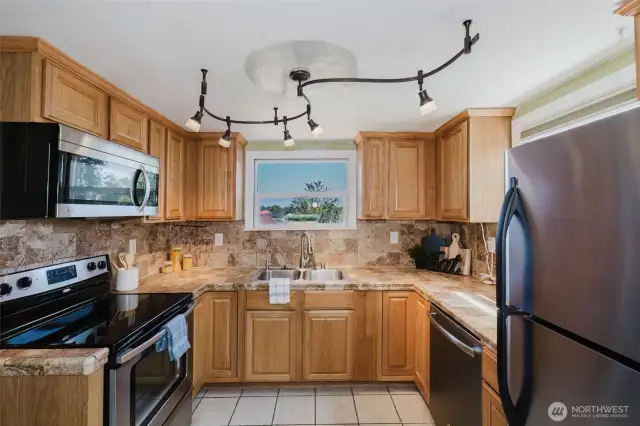 Beautiful kitchen with lots of natural light.