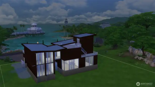 A simple rendering of the finished house as currently designed