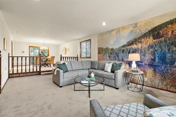 Welcome to the sunken living room on the main level.