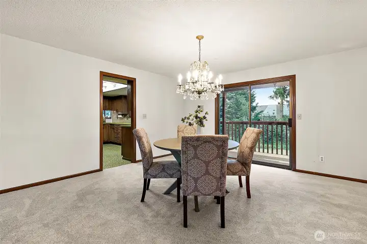 Formal dining area near living room.