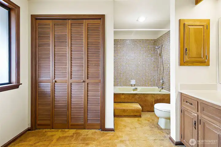 Primary bathroom on upper level.