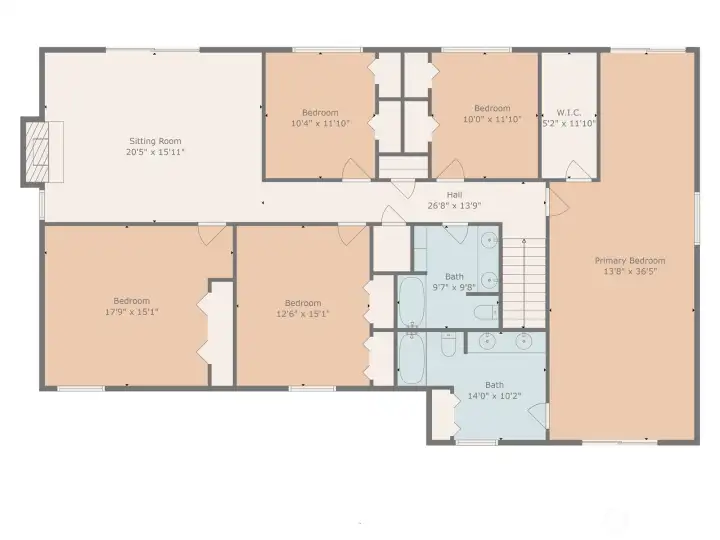 Upper level floor plan