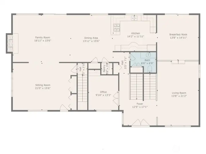 Main level floor plan
