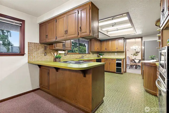 Kitchen before remodel simulation.