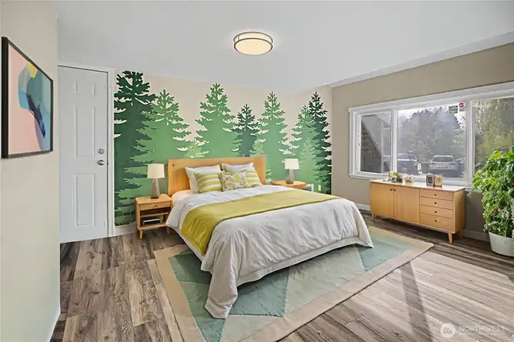Virtually stage downstairs bedroom
