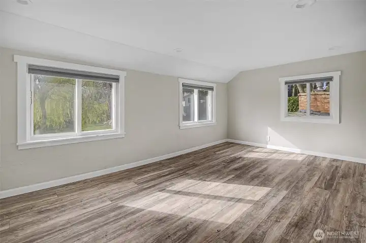 Upstairs is the primary bedroom, 4 windows and a good sized closet. This is the only room upstairs so it's your own retreat!