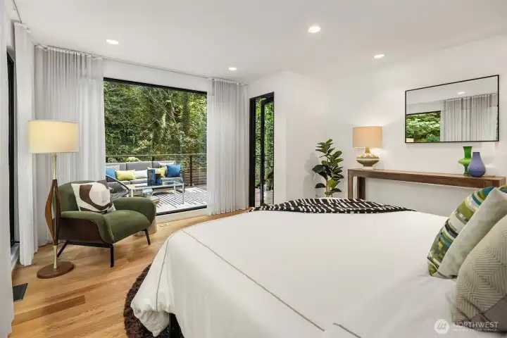 Easy access to the outdoors from your luxurious bedroom