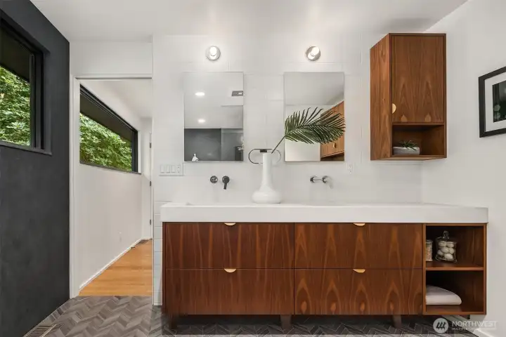 The custom cabinetry is stunning
