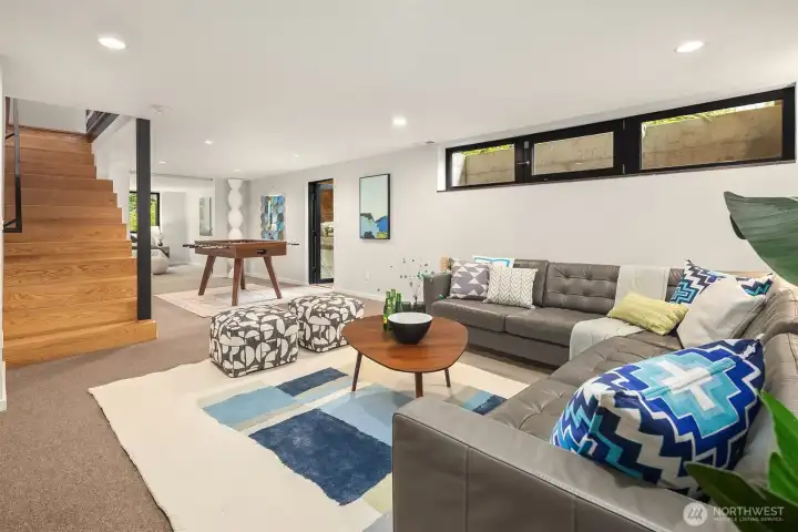 Easy access to the outdoors from the basement living area