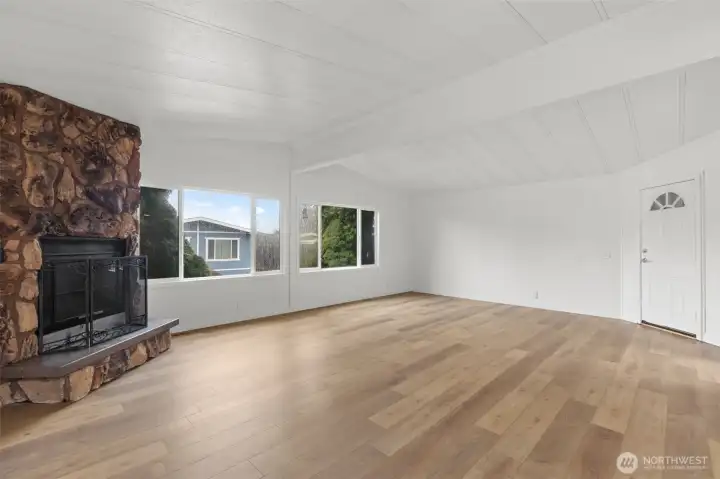 Open Floorplan and Wood-Burning Fireplace