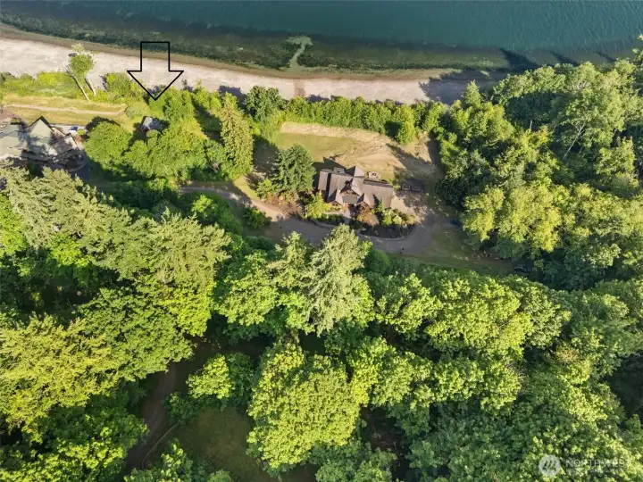 Nestled inbetween two custom homes, this waterfron lot also comes with 5 acres upland. DO a boundry line adjustment to get 2 waterfront lots out of 1.