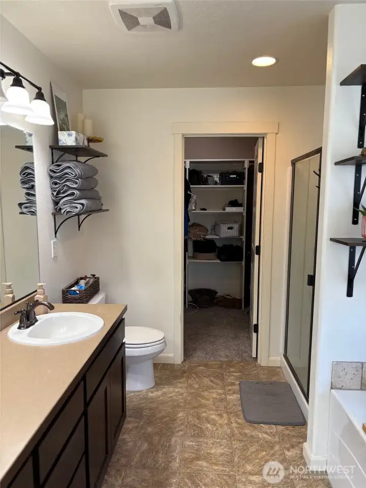 Primary Bath with shower and soaking tub
