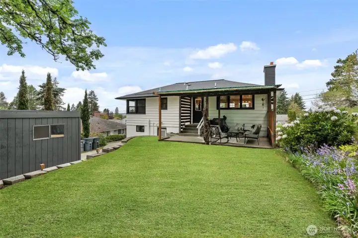 Fully fenced back-yard.