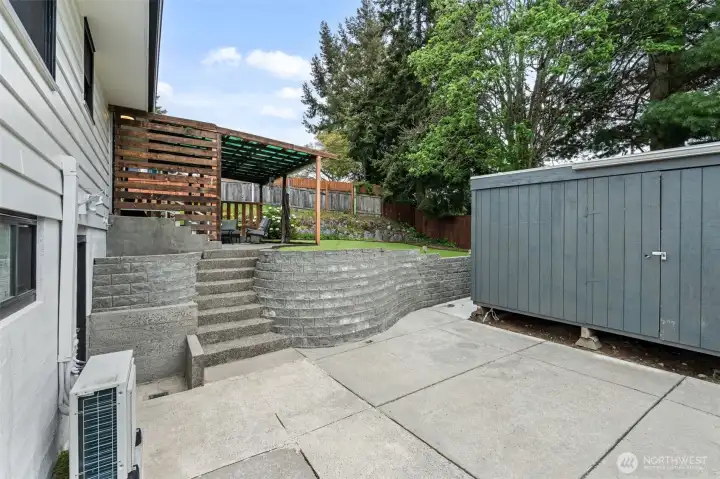 Large storage shed with electrical hookup