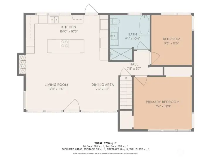 Upper level that serves as main living space.