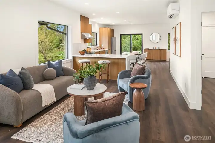 ADU Living Room  Overlooking the picturesque valley, the ADU provides flexible living options, making it perfect for guests, an office, or creative space