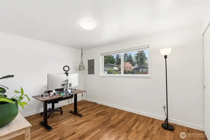 Bedroom number 2 with its beautiful original wood flooring.
