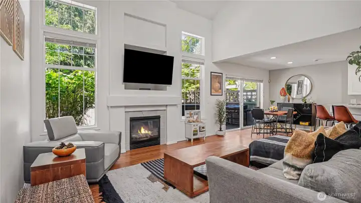 Floor to ceiling windows bath the home in natural light.
