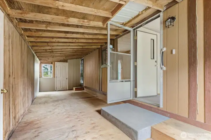 Covered porch.