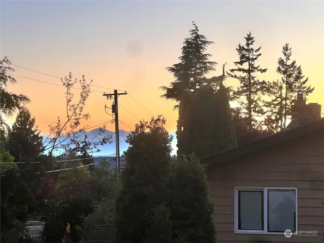Gorgeous Sunset views across the Olympic Mountain Skyline.  Partial seasonal views of the Puget Sound.