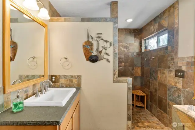 Let's check out the stunning walk-in shower!