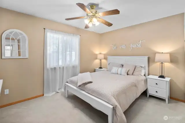 Bedroom #2 with ceiling fan!