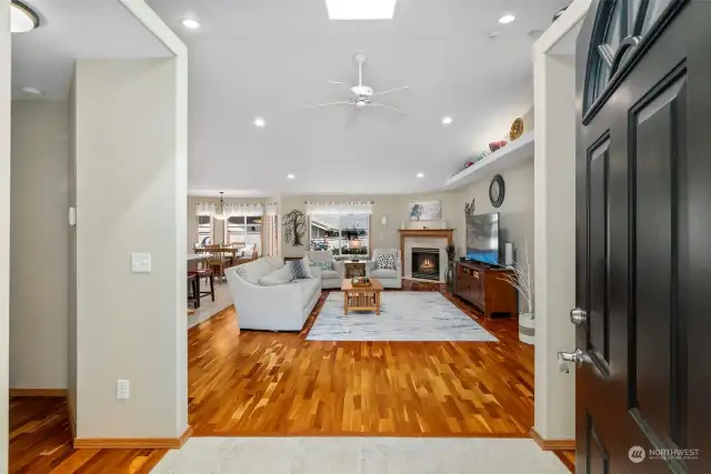 Entering the home you are greeted with gorgeous hardwood floors!