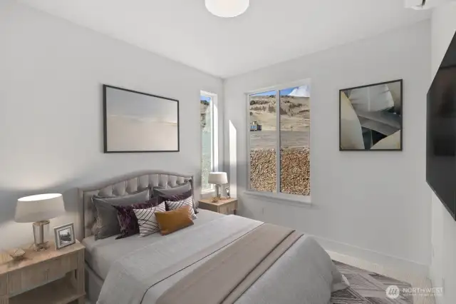 Ground floor bedroom. Photo has been virtually staged for illustrative purposes.