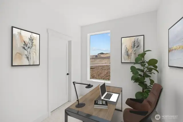 Flexible space perfect for an office or bedroom. Photo has been virtually staged.