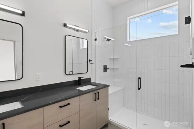 Primary Bathroom filled with natural lighting for a bright, refreshing feel.