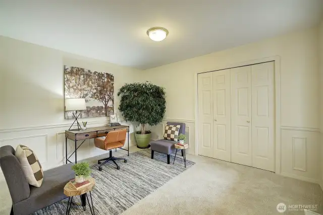 This additional main-floor bedroom serves well as a home office or perhaps an exercise room.  Lot's of options here!