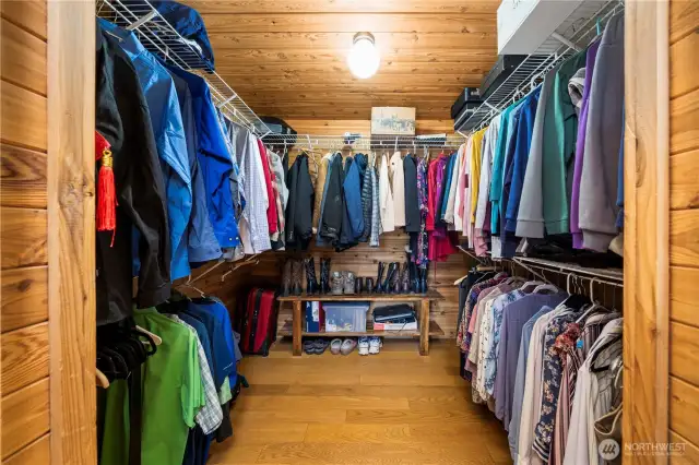 Large walk in closet off primary bedroom.