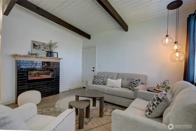 Warm and inviting fireplace, perfect for cozy winter nights.