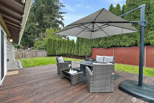 A peaceful backyard oasis perfect for unwinding.