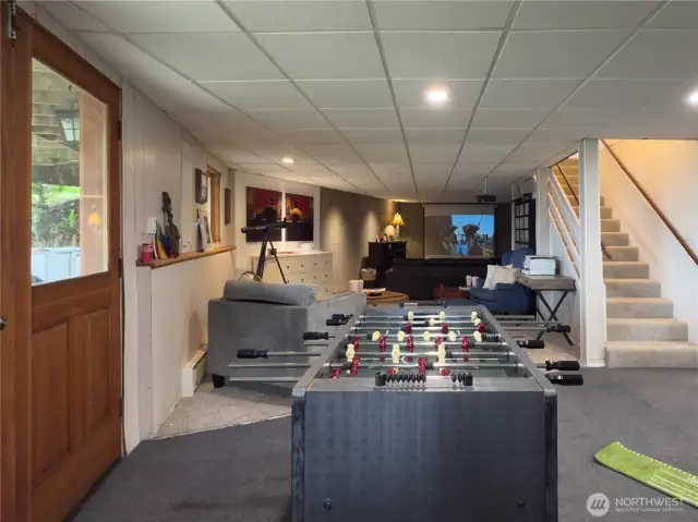 Downstairs theater & game room.