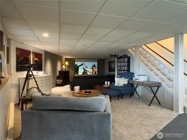 Downstairs theater & game room.
