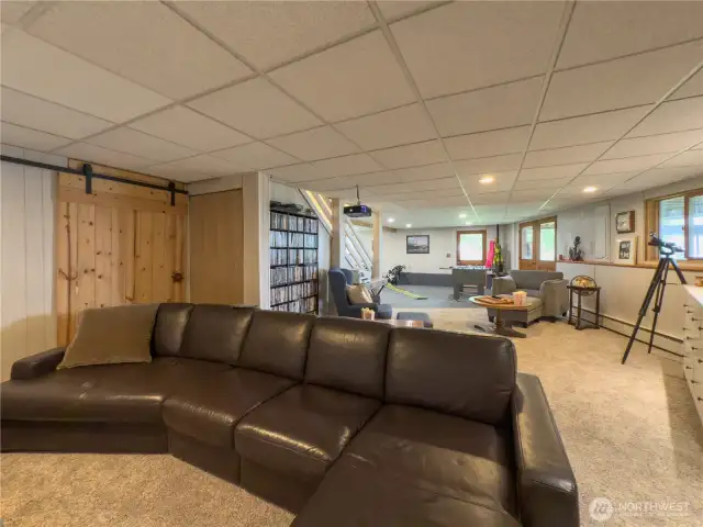 Downstairs theater & game room.