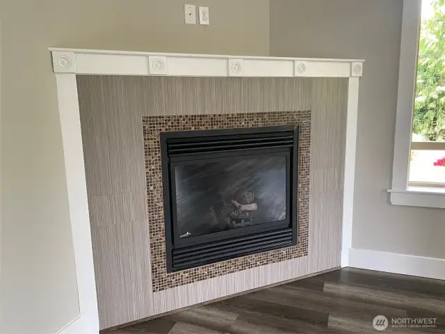 Cozy gas fireplace