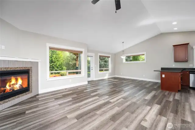 Easy-care luxury vinyl plank flooring