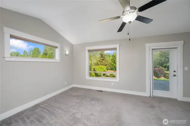 Primary suite opens onto patio