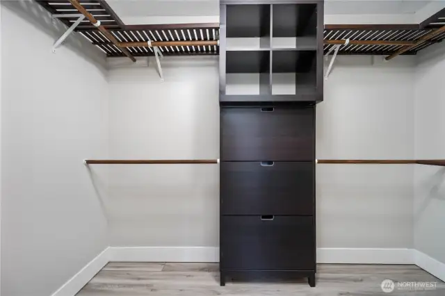 Generous walk-in closet